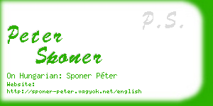 peter sponer business card