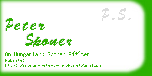 peter sponer business card